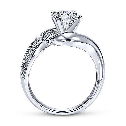 Gabriel &amp; Co 14K White Gold Round Bypass Diamond Engagement Ring ER5323W44JJ