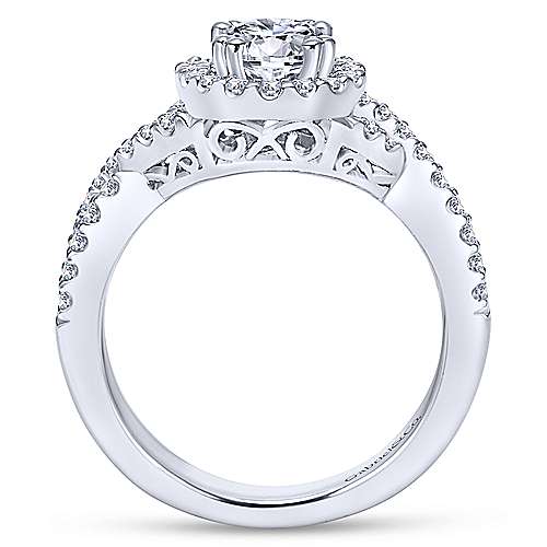 Gabriel & Co 14K White Gold Round Diamond Halo Engagement Ring ER5798W44JJ