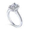 Gabriel & Co 14K White Gold Emerald Cut Diamond Halo Engagement Ring ER5822W44JJ