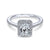 Gabriel & Co 14K White Gold Emerald Cut Diamond Halo Engagement Ring ER5822W44JJ