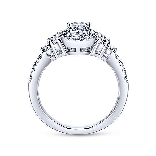 Gabriel & Co 14K White Gold Oval Diamond Halo Engagement Ring ER6276W44JJ