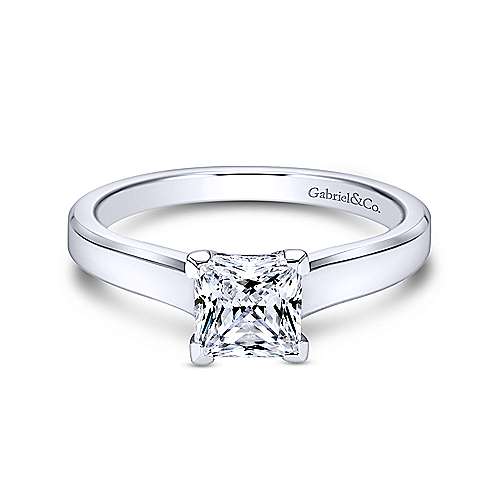 Gabriel &amp; Co 14K White Gold Princess Cut Diamond Engagement Ring  ER6575W4JJJ