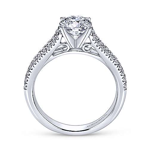 Gabriel & Co 14K White Gold Round Split Shank Diamond Engagement Ring  ER6666W44JJ