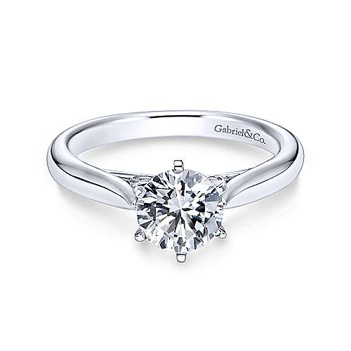 Gabriel & Co 14K White Gold Round Diamond Engagement Ring  ER6668W44JJ