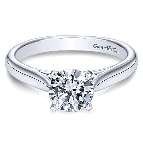 Gabriel &amp; Co 14K White Gold Round Diamond Engagement Ring  ER6672W4JJJ