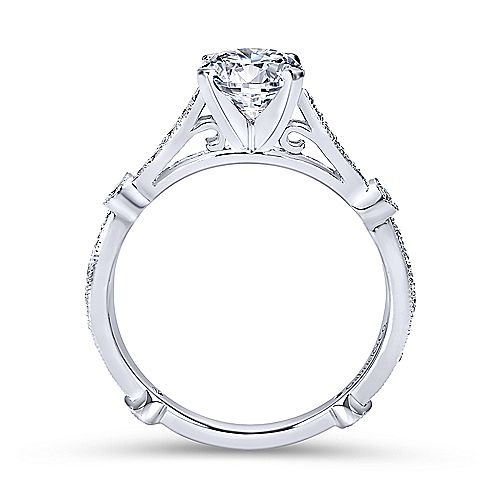 Gabriel &amp; Co 14K White Gold Round Diamond Engagement Ring  ER6711W44JJ