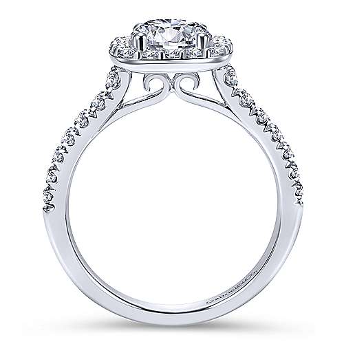 Gabriel &amp; Co 14k White Gold Round Halo ENGAGEMENT RING ER6872W44JJ