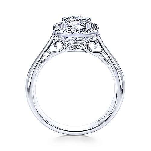 Gabriel & Co 18K White Gold Round Diamond Halo Engagement Ring ER6875W83JJ