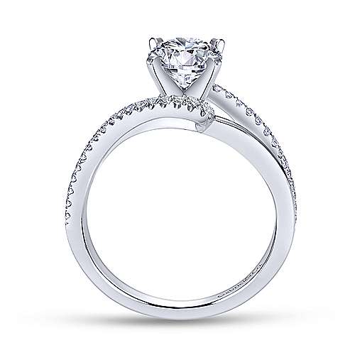 Gabriel &amp; Co 14K White Gold Round Bypass Diamond Engagement Ring  ER6974W44JJ