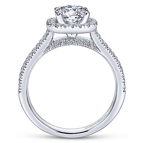 Gabriel & Co 14K White Gold Round Diamond Halo Engagement Ring ER6984W44JJ