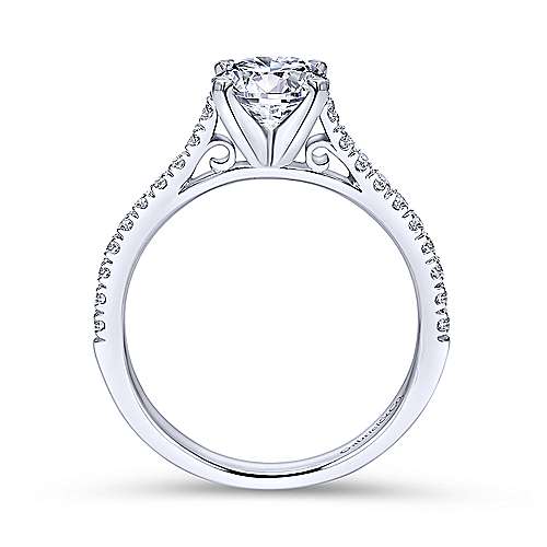 Gabriel &amp; Co 14K White Gold Round Diamond Engagement Ring  ER7224W44JJ