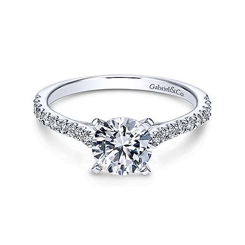 Gabriel &amp; Co 14K White Gold Round Diamond Engagement Ring  ER7227W44JJ