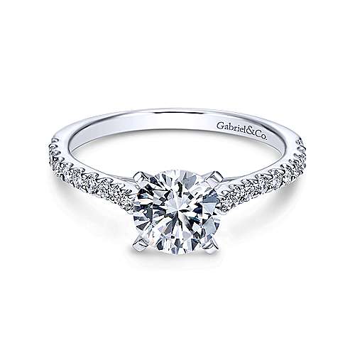 Gabriel & Co 14K White Gold Round Diamond Engagement Ring  ER7227W44JJ