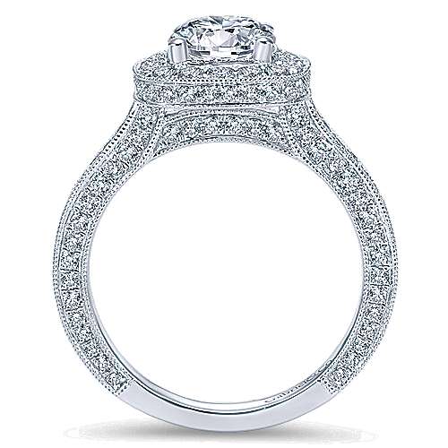 Gabriel & Co 14K White Gold Round Diamond Halo Engagement Ring ER7256W44JJ