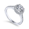 Gabriel & Co 14K White Gold Round Diamond Halo Engagement Ring ER7259W44JJ