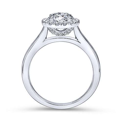 Gabriel & Co 14K White Gold Round Diamond Halo Engagement Ring ER7265W44JJ