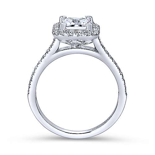Gabriel & Co 14K White Gold Princess Cut Diamond Halo Engagement Ring ER7266W44JJ