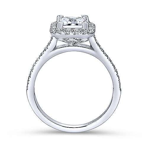 Gabriel & Co 14K White Gold Princess Cut Diamond Halo Engagement Ring ER7266W44JJ