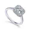 Gabriel & Co 14K White Gold Princess Cut Diamond Halo Engagement Ring ER7266W44JJ