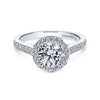 Gabriel & Co 14K White Gold Round Diamond Halo Engagement Ring ER7278W44JJ