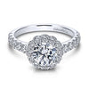 Gabriel & Co 14K White Gold Round Diamond Halo Engagement Ring ER7292W44JJ