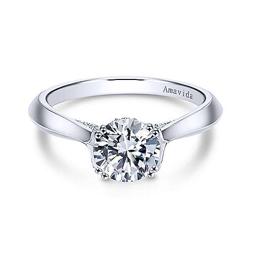 Gabriel &amp; Co 18K White Gold Round Diamond Engagement Ring  ER7301W83JJ