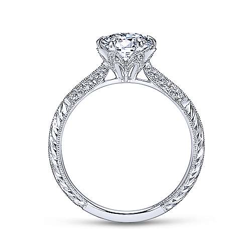 Gabriel & Co Platinum Round Diamond Engagement Ring  ER7389PT3JJ