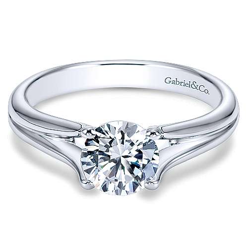 Gabriel &amp; Co 14K White Gold Round Diamond Engagement Ring  ER7516W4JJJ