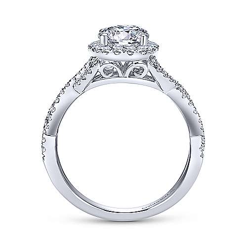 Gabriel & Co 14K White Gold Round Halo Diamond Engagement Ring  ER7543W44JJ
