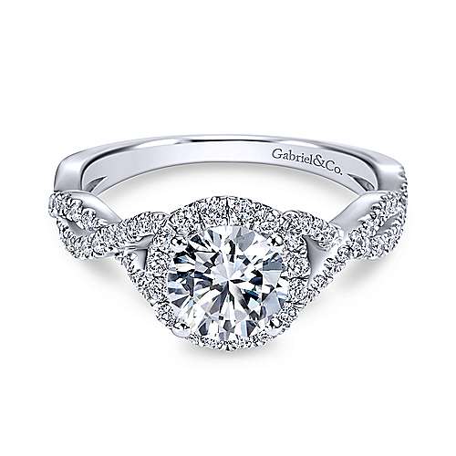 Gabriel & Co. 14k White Gold Round Halo ENGAGEMENT RING ER7543W44JJ