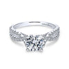 Gabriel & Co 14K White Gold Round Twisted Diamond Engagement Ring ER7544W44JJ