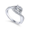 Gabriel & Co 14K White Gold Round Diamond Halo Engagement Ring ER7804W44JJ