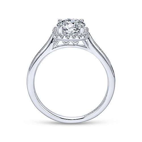 Gabriel & Co 14K White Gold Round Diamond Halo Engagement Ring ER7818W44JJ