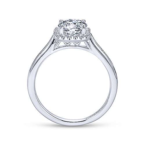 Gabriel & Co 14K White Gold Round Diamond Halo Engagement Ring ER7818W44JJ