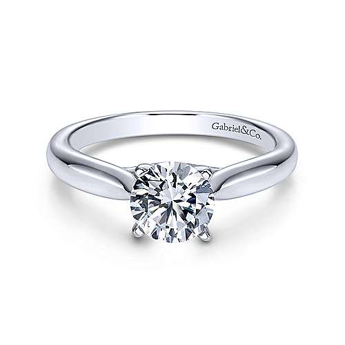 Gabriel &amp; Co 14K White Gold Round Diamond Engagement Ring  ER7894W4JJJ
