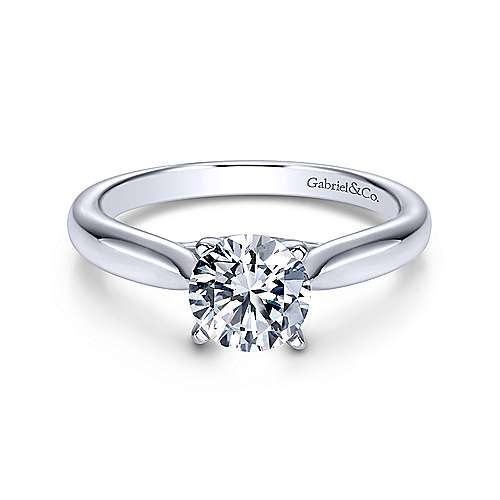 Gabriel & Co 14K White Gold Round Diamond Engagement Ring  ER7894W4JJJ