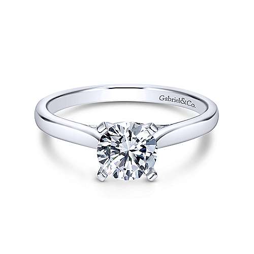 Gabriel &amp; Co 14K White Gold Round Diamond Engagement Ring  ER8012W44JJ
