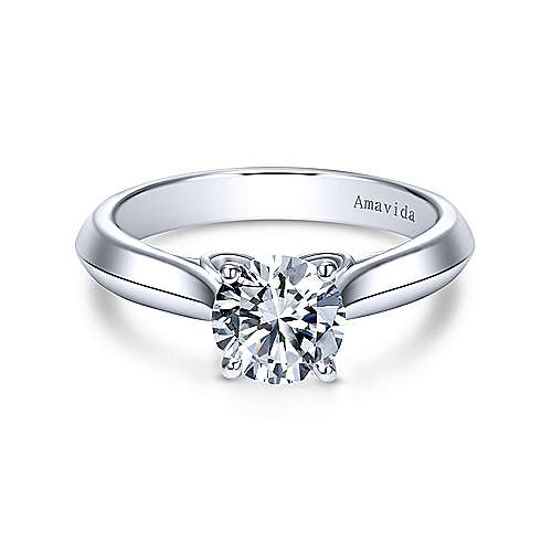 Gabriel &amp; Co 18K White Gold Round Diamond Engagement Ring  ER8086W83JJ