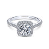 Gabriel & Co 14K White Gold Round Diamond Halo Engagement Ring ER8152W44JJ
