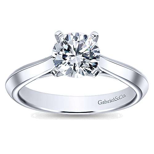 Gabriel &amp; Co 14K White Gold Round Diamond Engagement Ring  ER8296W4JJJ