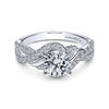 Gabriel & Co 14K White Gold Round Twisted Diamond Engagement Ring ER8749W44JJ