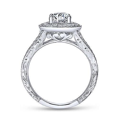 Gabriel & Co Vintage 14K White Gold Oval Halo Diamond Engagement Ring  ER8806W44JJ