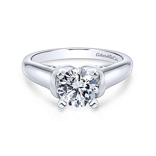 Gabriel &amp; Co 14K White Gold Round Diamond Engagement Ring  ER9025W4JJJ