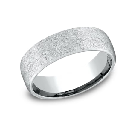 Benchmark EUCF565070W White Gold 14k 6.5mm Men&#39;s Wedding Band Ring