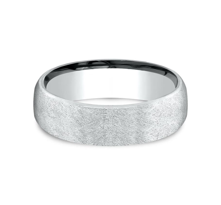 Benchmark EUCF565070W White Gold 14k 6.5mm Men's Wedding Band Ring