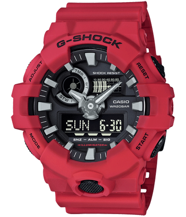Casio G-Shock GA700-4A Analog Digital Men&#39;s Red Resin Watch