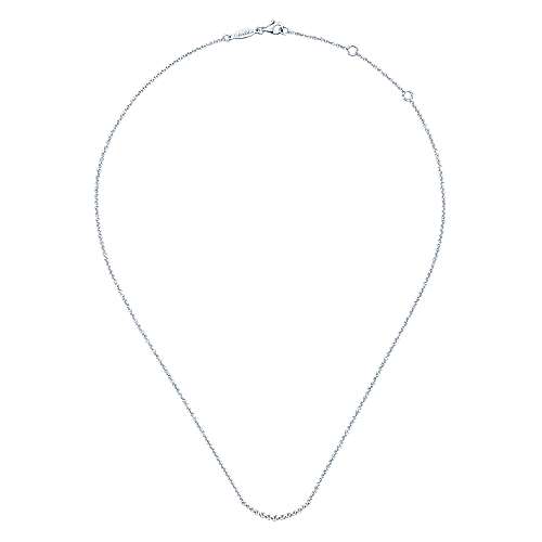 Gabriel & Co. 14K White Gold Diamond Curved Bar Necklace NK4942W45JJ