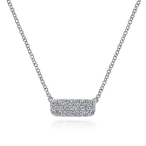 Gabriel & Co. 14K White Gold Rectangular Diamond Pendant Necklace NK4943W45JJ