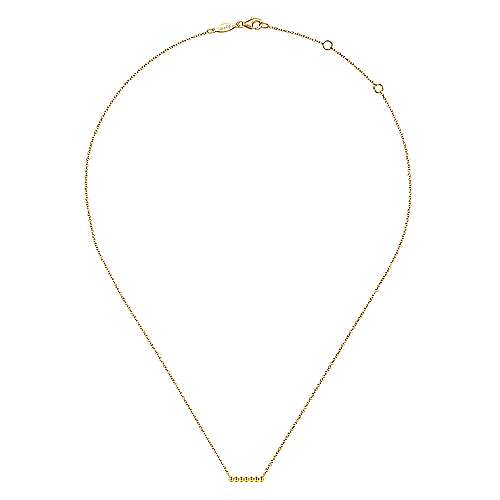 Gabriel & Co. 14K Yellow Gold Bujukan Beaded Bar Necklace NK6396Y4JJJ