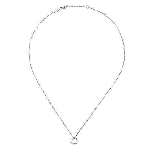 Gabriel & Co. 14k White Gold 0.09ct Diamond Heart Pendant Necklace NK5451W45JJ